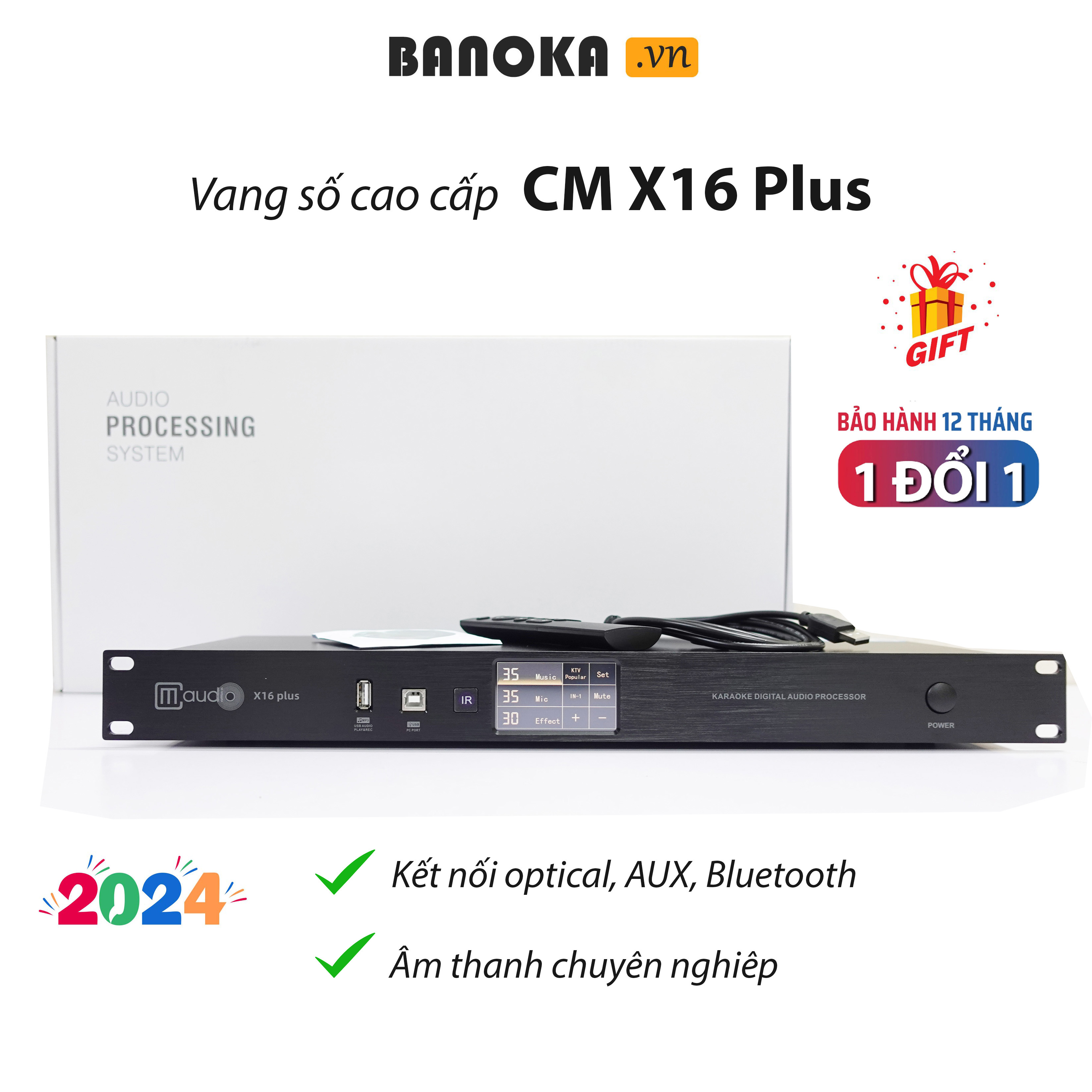 Vang số cao cấp karaoke CMaudio X16 Plus chống hú cực tốt, âm thanh karaoke chuyên nghiệp